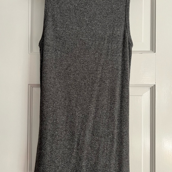 Michael Stars Vida Aurora Rib Charcoal sparkly sleeveless tee-very flattering! - Picture 4 of 7